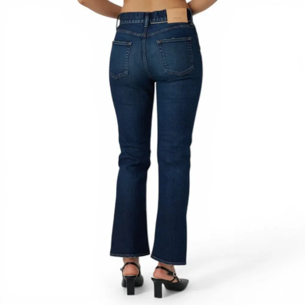Moussy Vintage Glendora Flare Jeans 29 Dark Wash High Rise $350